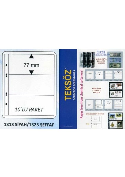 Koleksiyon Market Teksöz 1200-Standart Albüm Para Fdc Kartpostal Için   Sırtı 3 cm Lacivert Renk