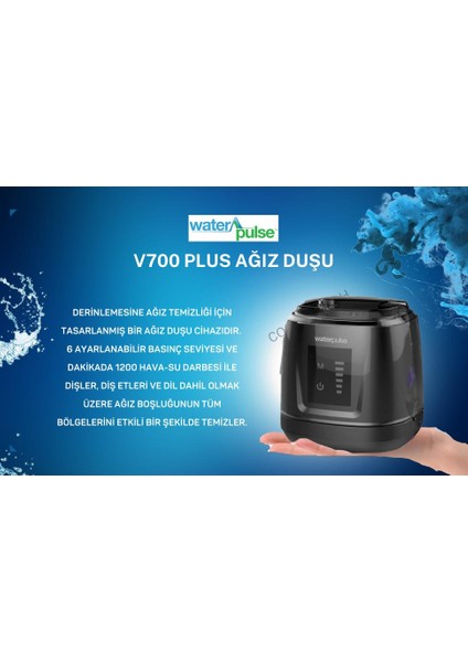 Wp-v700plus-w Water Flosser Profesyonel, Masajlı, 1000ml Diş/protez Bakım Ve Ağız Duşu Siyah