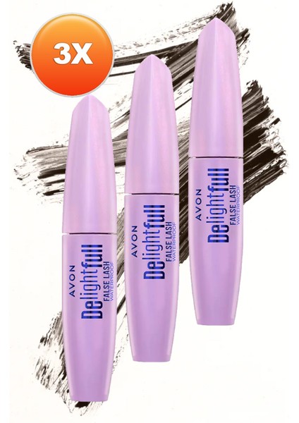 Delightful False Lash Suya Dayanıklı Maskara 10 Ml. Lava Brown Üçlü Set