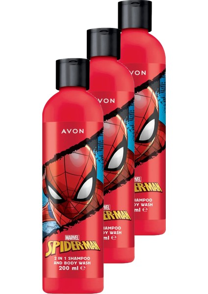 Marvel Spider Man Saç ve Vücut Şampuanı 200 Ml. Üçlü Set fiyatları