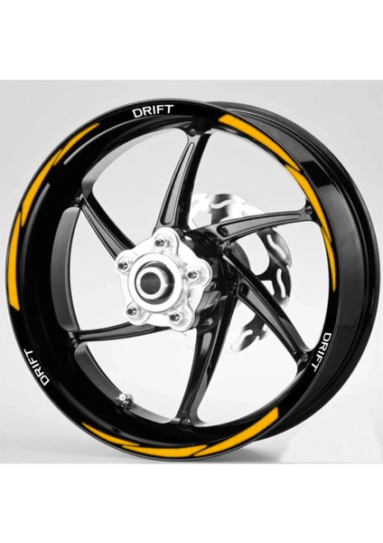 Yeni Motorsiklet Jant Şeridi Drift Uyumlu Beyaz-Turuncu Sağ-Sol/ön-Arka