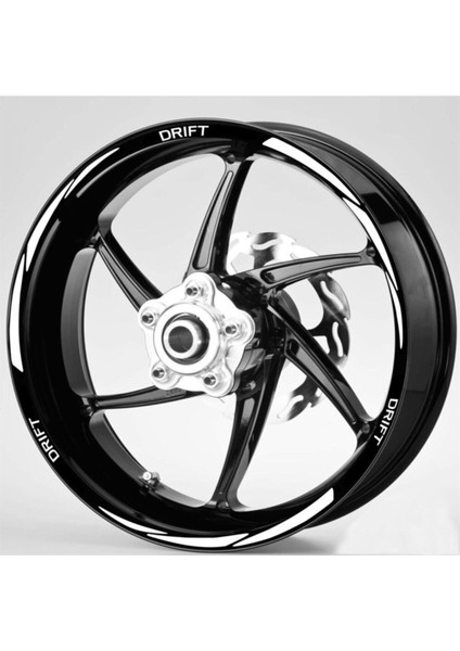 Yeni Motorsiklet Jant Şeridi Mondial Drift Uyumlu Beyaz Yazılı 3 Parçalı Sağ-Sol/ön-Arka