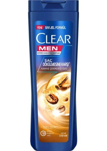 Men Kepeğe Karşı Etkili Şampuan Saç Dökülmesine Karşı Kahve Çekirdeği Özü 350 ml