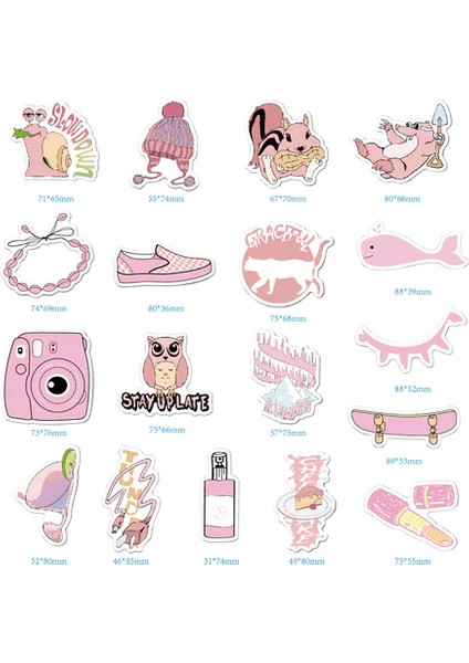 Pembe Tema 35 Adet Sticker modelleri