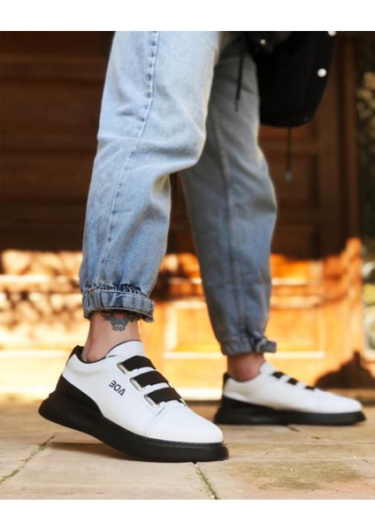 Erkek Siyah Üç Bantlı Sneaker Ortopedik Taban Mevsimlik Günlük Ayakkabı modelleri