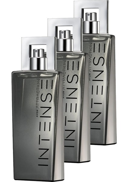 Attraction İntense Erkek Parfüm EDT Üçlü Set 75 ml