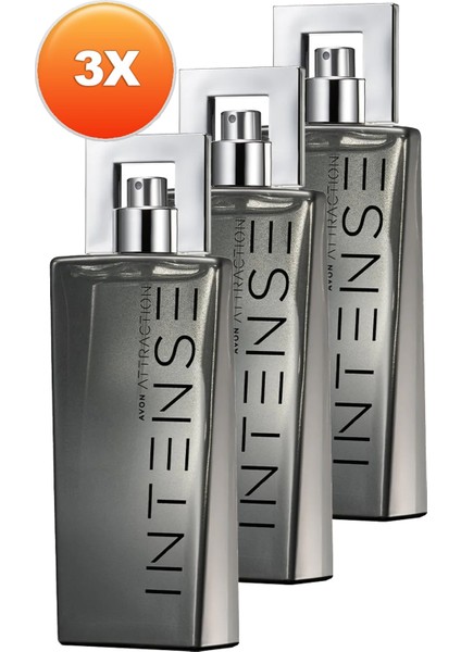 Attraction İntense Erkek Parfüm EDT Üçlü Set 75 ml