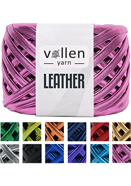 Vollen Yarn Premium Deri Ip Metalik Ip Çanta Ipi,parlak Penye İP.120 Gram