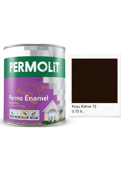 Enamel Sentetik Yağlı Boya Koyu Kahve 0.75 Lt.