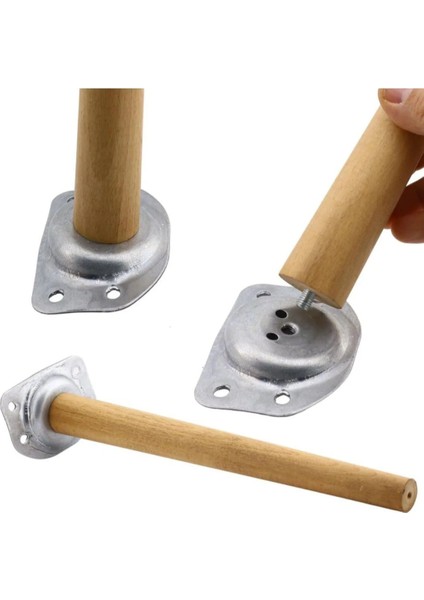 4 Adet Metal Sehpa Ve Ahşap Ayak Bağlantı Aparatı Açılı Ayak Aparatı Zigon Sehpa Masa Koltuk
