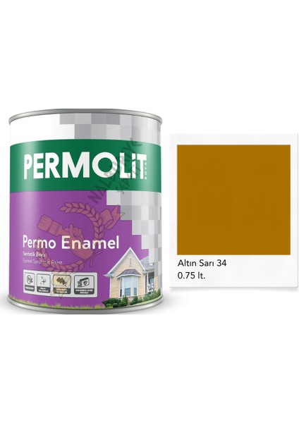 Enamel Sentetik Yağlı Boya Altın Sarı 0.75 Lt.