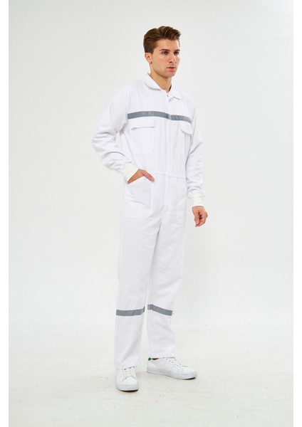 Reflektörlü Pamuk İş Tulumu