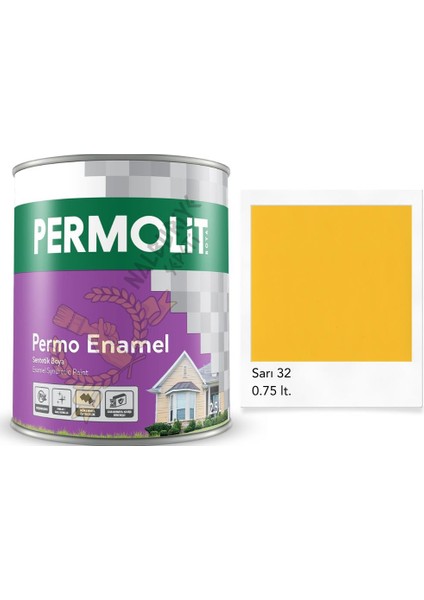 Enamel Sentetik Yağlı Boya Sarı 0.75 Lt.
