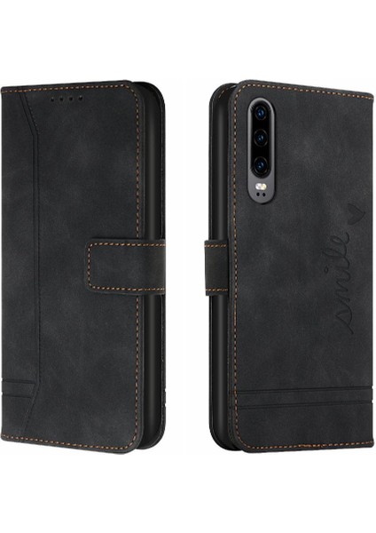 Huawei P30 Manyetik Kapatma Pu Deri Kart Yuvaları Kapak Için Telefon Kılıfı (Yurt Dışından)
