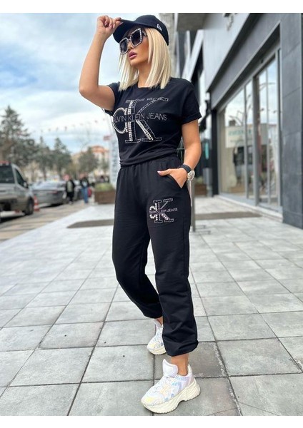 4607 Ck Taşlı Takım Siyah