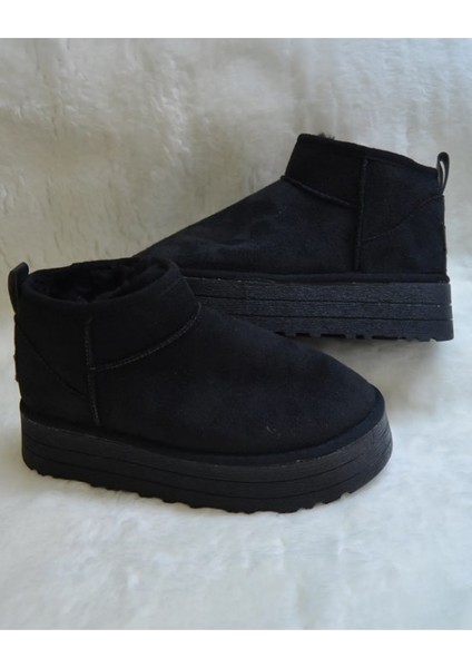 Günlük Kadın Kalın Taban Ultra Mini Süet Bot Kışlık Bot Bootie 400U