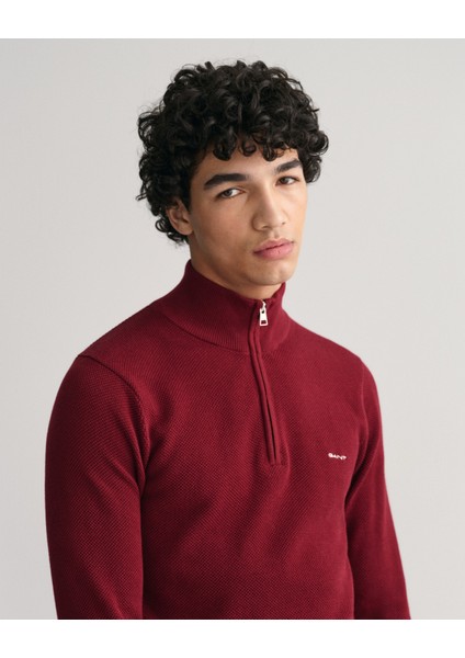 Erkek Kırmızı Regular Fit Yarım Fermuarlı Kazak 8040523.604 fırsatları