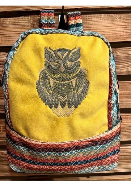 Baykuş Nakışlı Etnik Otantik Bohem Sırt Çantası