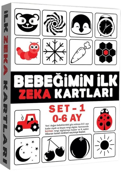 Karan Tuhafiye Eğitici Kartlar 0-6 Ay Zeka Kartları