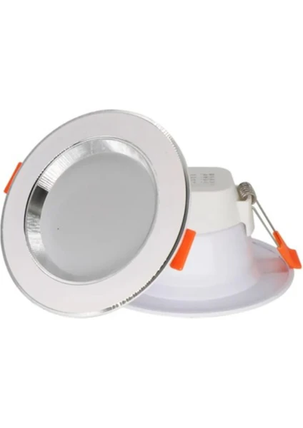 5W 3 Renkli(Beyaz,Günışığı,Amber)Beyaz Krom Kasa Led Spot Lamba-20 ADETTİR