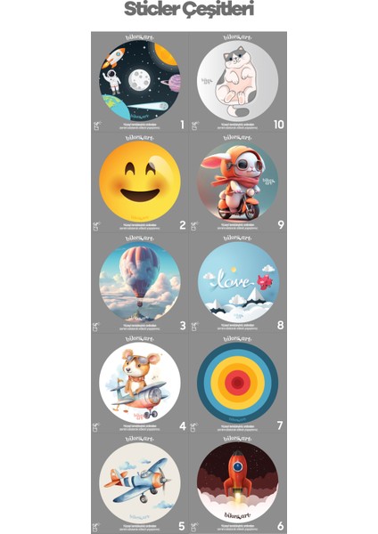 Çocuk Bisiklet Ön Sepeti Stickerlı
