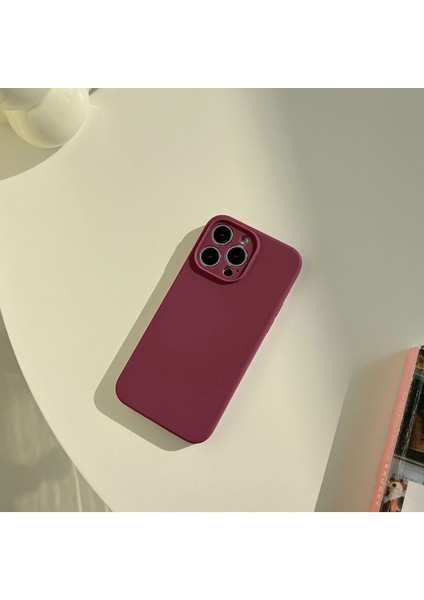 iPhone 15 Pro Max Uyumlu Kamera Korumalı Soft Dokulu Renkli Yumuşak Silikon Kılıf