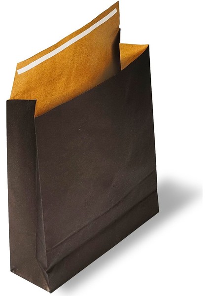 Roco Paper Hediye Paketi 15*6*25,5 cm Kese Kağıdı Yapışkanlı Ağız Siyah 25'li Paket
