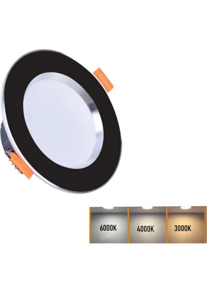 5W 3 Renkli(Beyaz,Günışığı,Amber)Siyah Krom Kasa Led Spot Lamba- 4 ADETTİR fırsatları