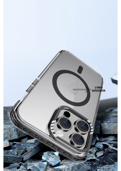 iPhone 15 Pro Max Uyumlu Kılıf Magsafe Şarj Özellikli Kapak Antishock Yüksek Koruma Sararmaz Tpu