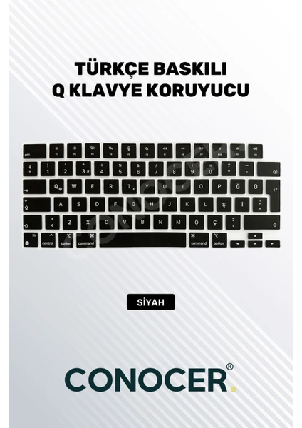 Macbook Air 2022 13.6 Inc M2 A2681 Uyumlu Türkçe Q Klavye Slim Klavye Koruyucu