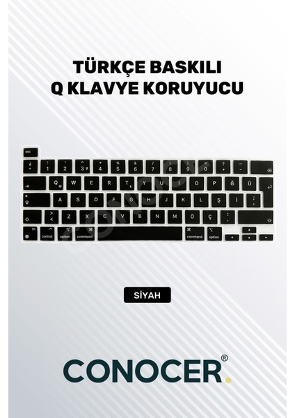 Macbook Pro M2 13INC Uyumlu Klavye Koruyucu A2289 2251 A2338 A2141 Türkçe Baskı