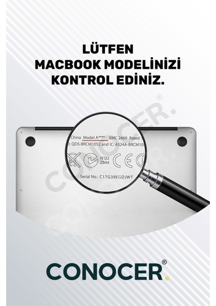 Macbook Pro M2 13INC Uyumlu Klavye Koruyucu A2289 2251 A2338 A2141 Türkçe Baskı