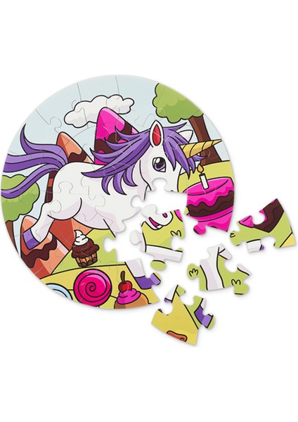 Ceo Design Unicorn Temalı Dev Puzzle 25 Parçalı 42CM Çapında Çocuk ve Anaokulu Aktiviteleri