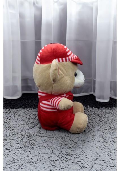 Adm Store Peluş Ayıcık Peluş Büyük Boy 38 cm Hugs Baby Kırmızı Elbiseli Peluş Ayıcık Peluş Büyük Boy 38 cm