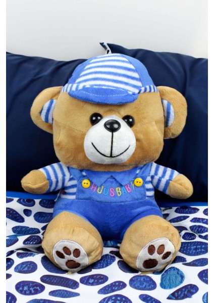 Adm Store Hugs Baby Ayıcık Peluş Büyük Boy 38 cm Mavi Elbiseli Peluş Ayıcık Peluş Büyük Boy 38 cm