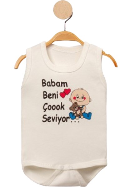 Babam Beni Seviyor Çıtçıtlı Kız-Erkek Bebek Body