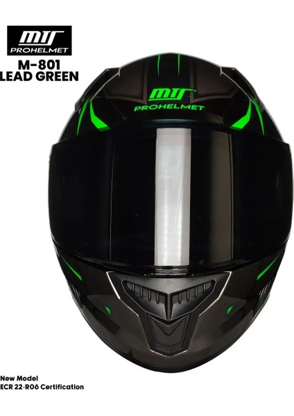 M-801 Lead Green Kapalı Güneş Vizörlü Motosiklet Kaskı fiyatları