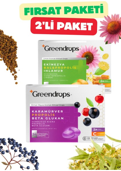 2x Bitkisel Drops Boğaz Pastili - Orman Meyve ve Limon Aromalı