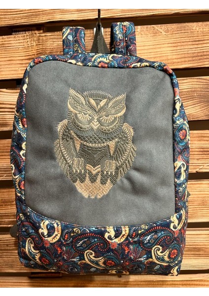 Baykuş Nakışlı Etnik Otantik Bohem Sırt Çantası