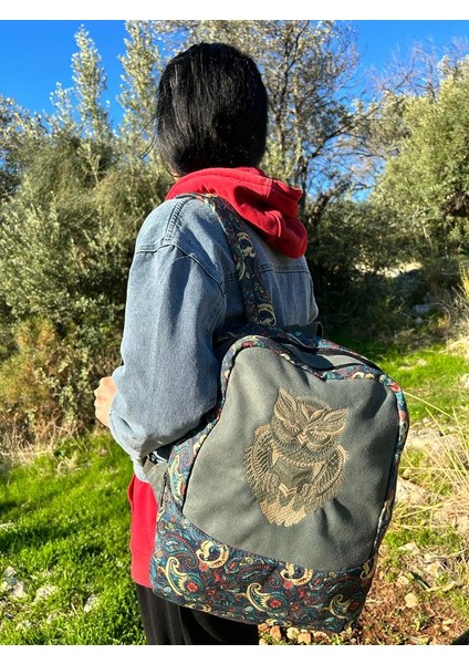 Baykuş Nakışlı Etnik Otantik Bohem Sırt Çantası fırsatları