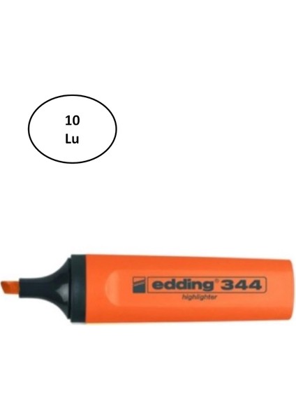 Fosforlu Kalem Turuncu EDD-344 10'lu