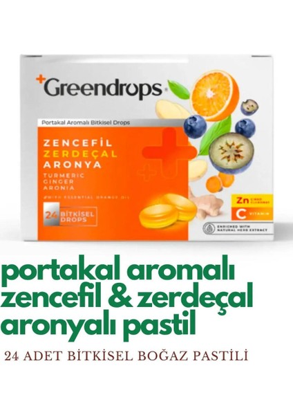 2x Bitkisel Drops Boğaz Pastili Portakal ve Orman Meyve Aromalı
