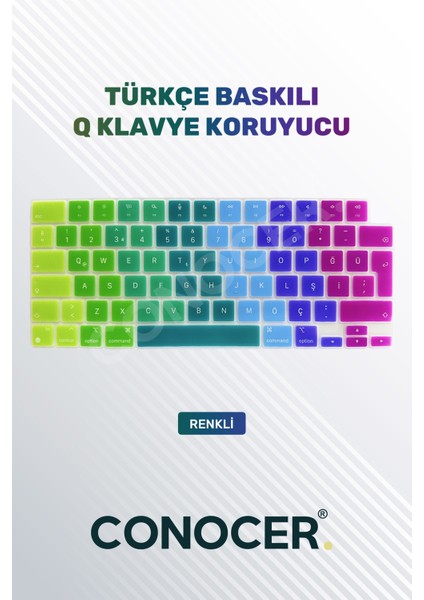 Macbook Air Pro M1-M2 Klavye Koruyucu A2681 A2442 A2779 A2485 A2780 A2941 Türkçe