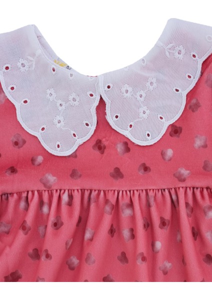 Kız Çocuk Fisto Yakalı Desenli Dantelli Elbise fiyatları