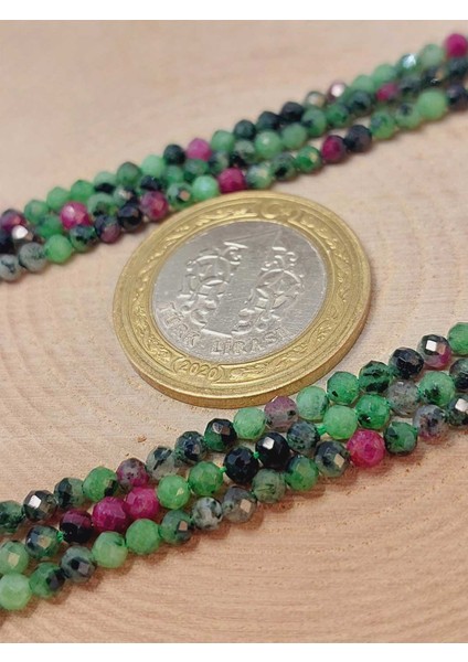 Anyolit (Rubizoit- Rubyzoisit) Taşı 3mm Dizi (45936)
