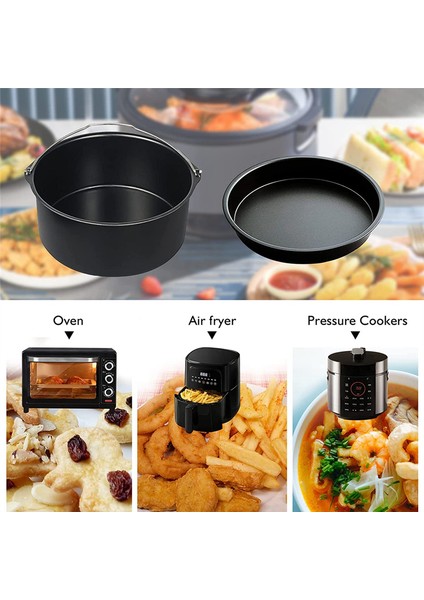 Hava Fritözü Aksesuarları, Hava Fritözü Pizza Tavası ve Pişirme Kek Fıçısı (Yurt Dışından)