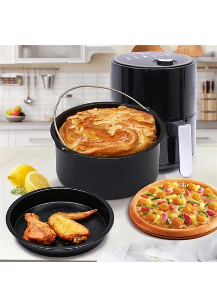 Hava Fritözü Aksesuarları, Hava Fritözü Pizza Tavası ve Pişirme Kek Fıçısı (Yurt Dışından)