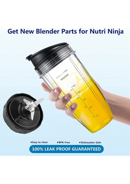 Nutri Ninja Iq 24OZ Bardaklar Için 7 Kanatlı Çıkarma Bıçağı, Hareketli Kapaklı (Yurt Dışından)