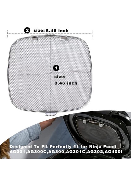 Ninja Foodi AG301 5'i Bir Arada Iç Mekan Için Paslanmaz Çelik Sıçrama Kalkanı (Yurt Dışından)