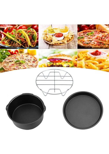 Çoğu Hava Fritözü Için Kek Fıçı Pizza Tavası Ekmek Rafı 4.0qt 4.5qt 3 Adet (Yurt Dışından)